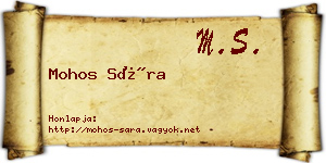 Mohos Sára névjegykártya