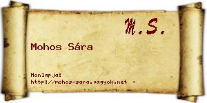 Mohos Sára névjegykártya