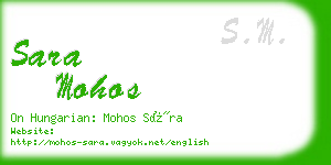 sara mohos business card